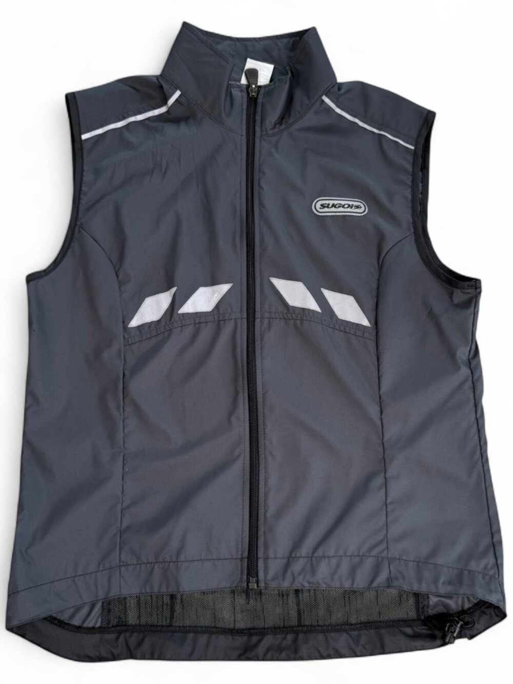 Sugoi Women's Cycling vest Gray Black 3M Reflective Mesh Full Zip S